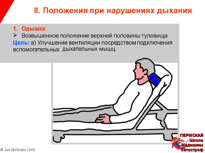 II. Положения при нарушениях дыхания © Lev Subbotin 1999